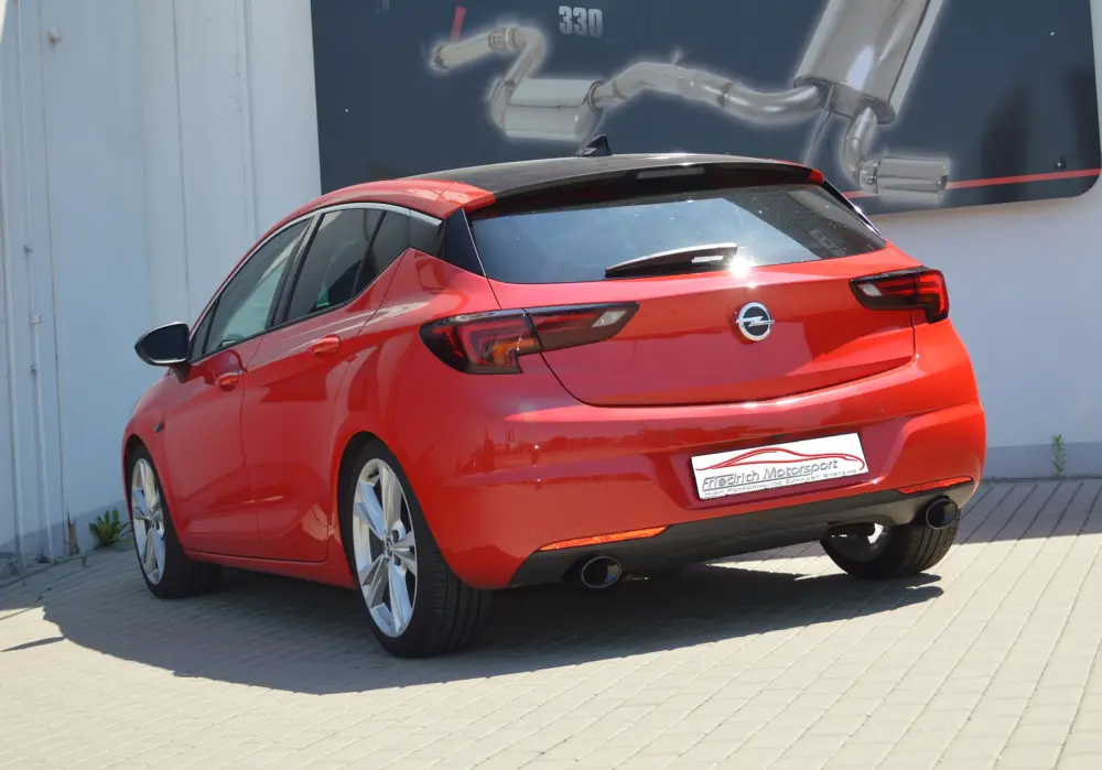 Garantierte Lieferung Friedrich Motorsport 76mm Sportauspuff Anlage für Opel Astra K 5-Türer 1.6 Turbo