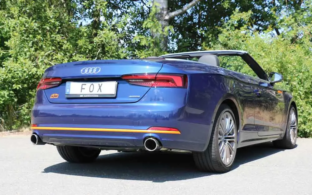 Expressversand Fox Duplex Auspuff Sportauspuff Endschalldämpfer für Audi A5 quattro B9 Cabrio