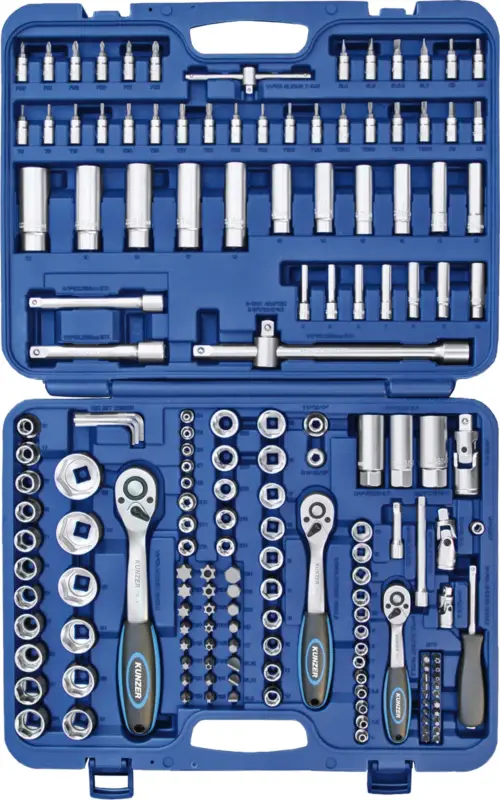 Kunzer Steckschlüsselsatz 1/4" - 3/8" - 1/2", 172-tlg. 7SS172 Super-Preis