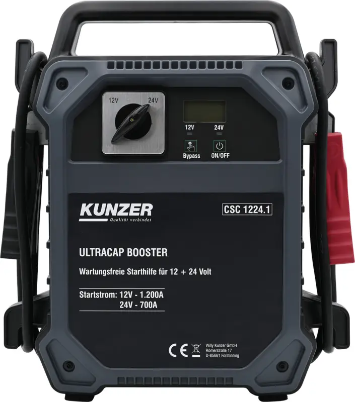 Meistverkauft Kunzer Wartungsfreie Starthilfe 12 + 24 V mit Ultrakondensatortechnik CSC1224.1