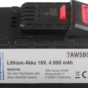 Kunzer Lithium-Akku 18V für 7AWS125, 7ASS03, 7AFS01 7AWSB04 Ausverkauf
