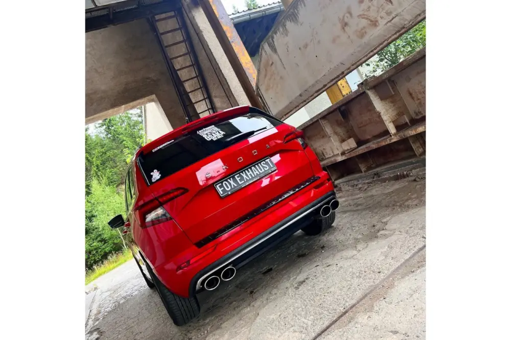 Solange Der Vorrat Reicht Fox Duplex Auspuff Sportauspuff Endschalldämpfer für Skoda Karoq 4x4 2,0l 140kW