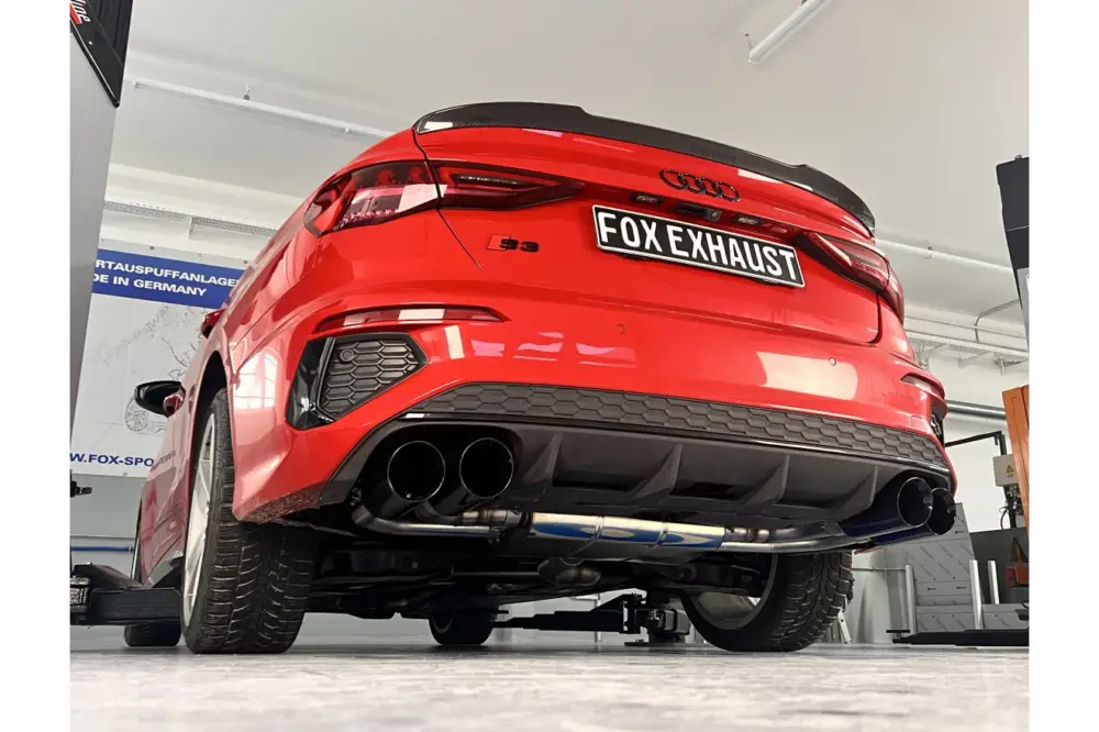 Top-Seller Fox Duplex Auspuff Sportauspuff Endschalldämpfer Halbanlage für Audi S3 GY Limo