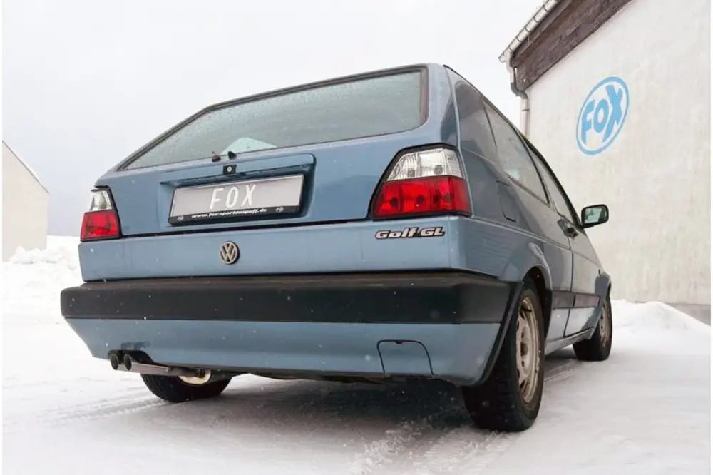Fox Auspuff Sportauspuff Endschalldämpfer für VW Golf II 19E 1,0l 1,3l 1,6l 1,8l Heißes Angebot