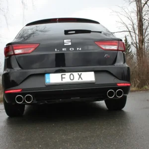 Fox Duplex Auspuff Sportauspuff Endschalldämpfer für Seat Leon 5F ST StarreAchse Garantierte Lieferung