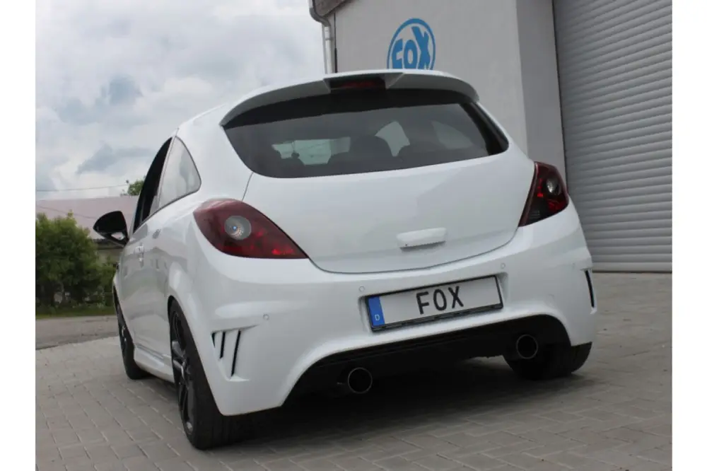 Heißes Angebot Fox Duplex Auspuff Sportauspuff Komplettanlage für Opel Corsa D NRE-Edition