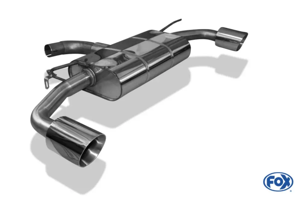 Billig Fox Duplex Auspuff Sportauspuff Endschalldämpfer für VW Golf 7 GTE 1,4l 110kW
