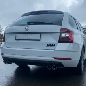 Nur Für Kurze Zeit Fox Duplex Auspuff Sportauspuff Komplettanlage für Skoda Octavia 5E 2,0l 140kW