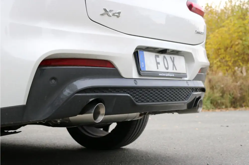 Neuheit Fox Duplex Auspuff Sportauspuff Endschalldämpfer für BMW X4 G02 30i 2,0l 185kW