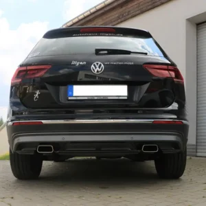 Echt Fox Duplex Auspuff Sportauspuff Endschalldämpfer für VW Tiguan II Benzin 4Motion