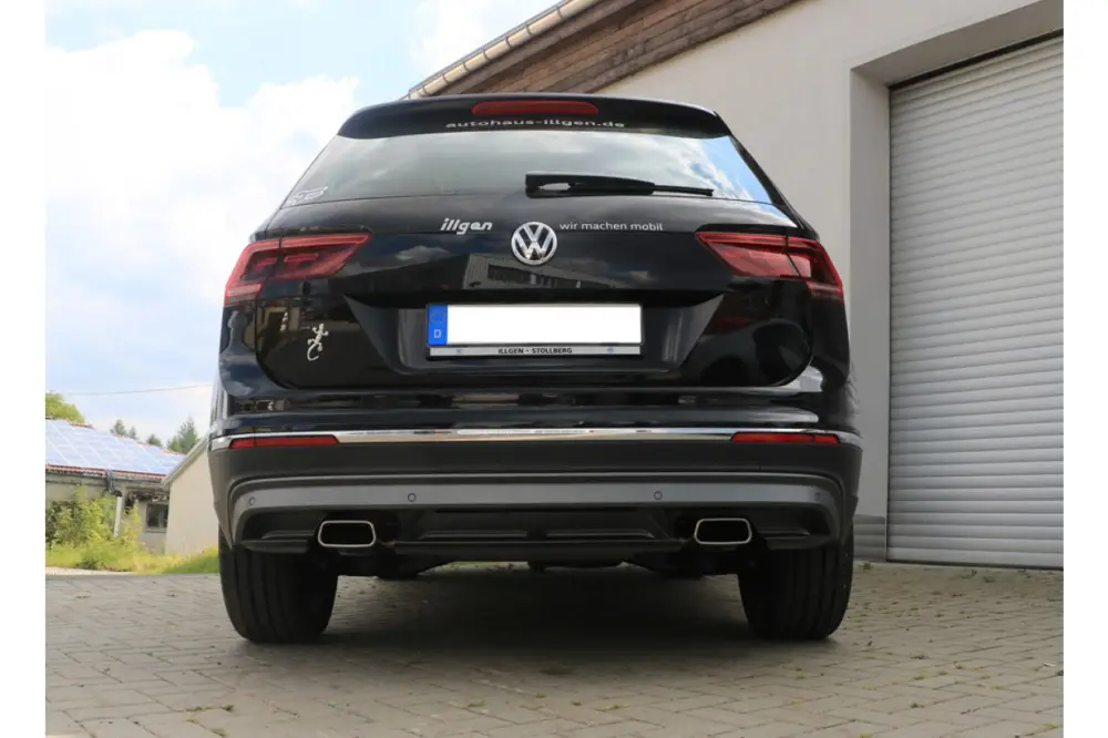 Echt Fox Duplex Auspuff Sportauspuff Endschalldämpfer für VW Tiguan II Benzin 4Motion