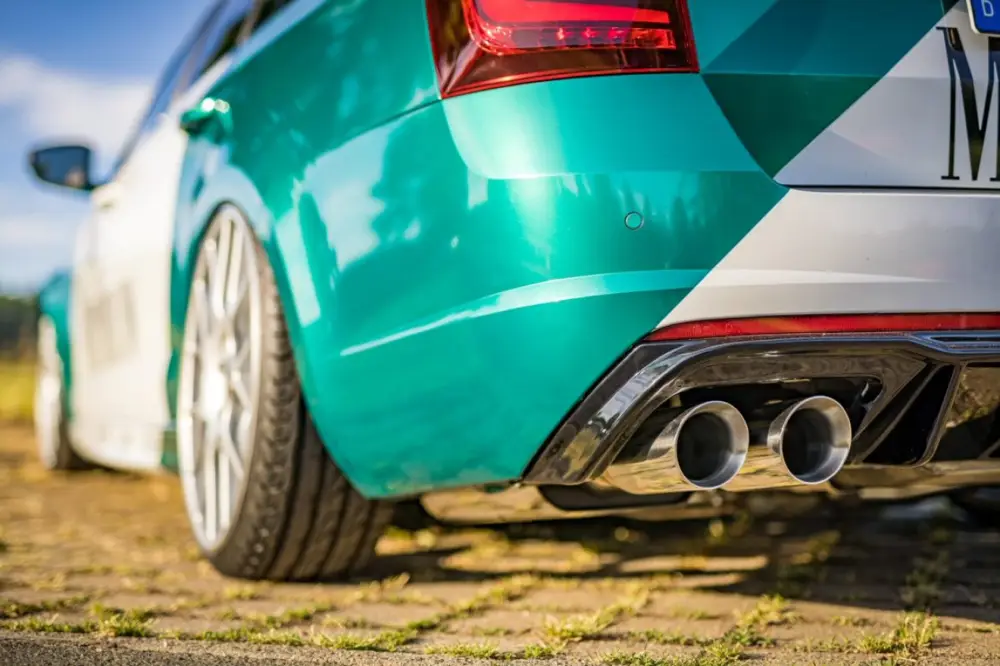 Fox Duplex Auspuff Sportauspuff Komplettanlage für Skoda Octavia 5E RS TDI 2,0l Bestpreis