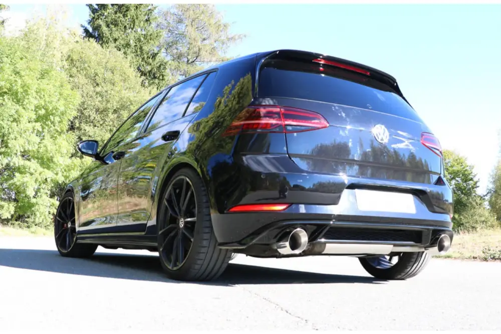 Nur Heute Fox Duplex Auspuff Sportauspuff Endschalldämpfer für VW Golf 7 2,0l GTI Face+TCR