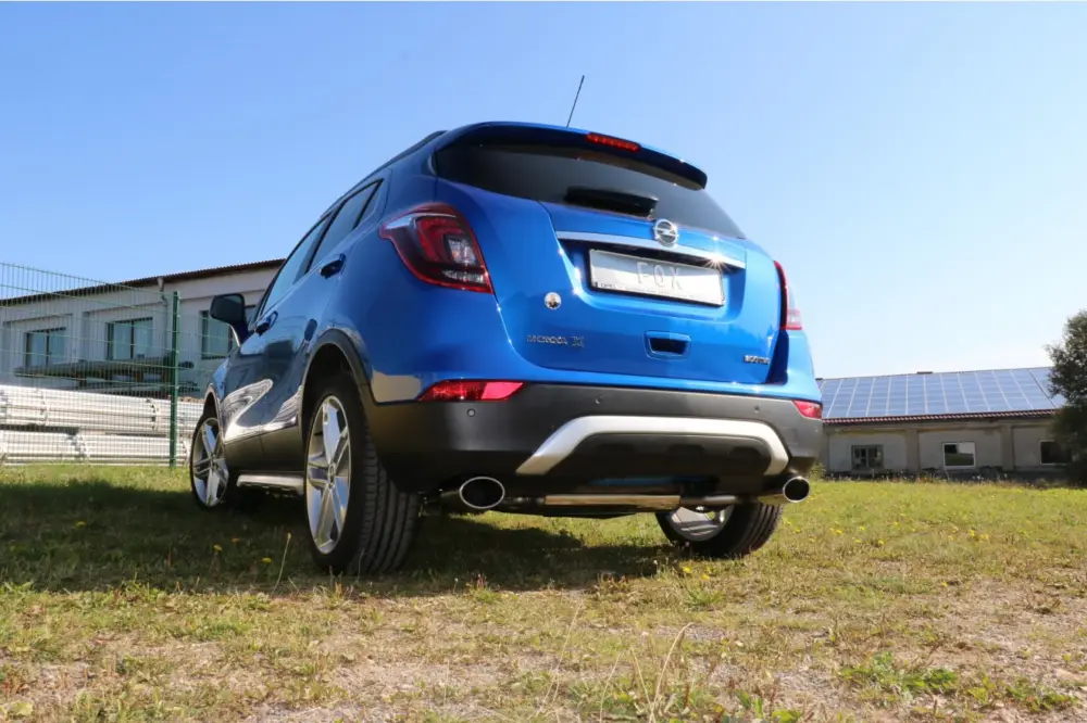 Kracherpreis Fox Duplex Auspuff Sportauspuff Endschalldämpfer für Opel Mokka 4x4 4x2 1,4l 103