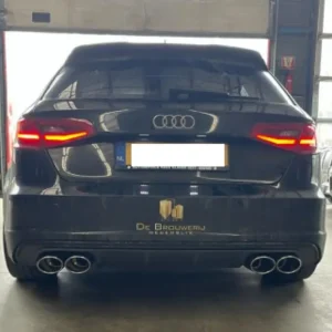 Billig Fox Duplex Auspuff Sportauspuff Komplettanlage für Audi A3 8V Sportback E-tron