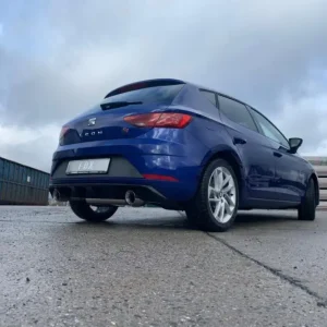 Highlight Fox Duplex Auspuff Sportauspuff Komplettanlage für Seat Leon 5F Starre Achse 1,5