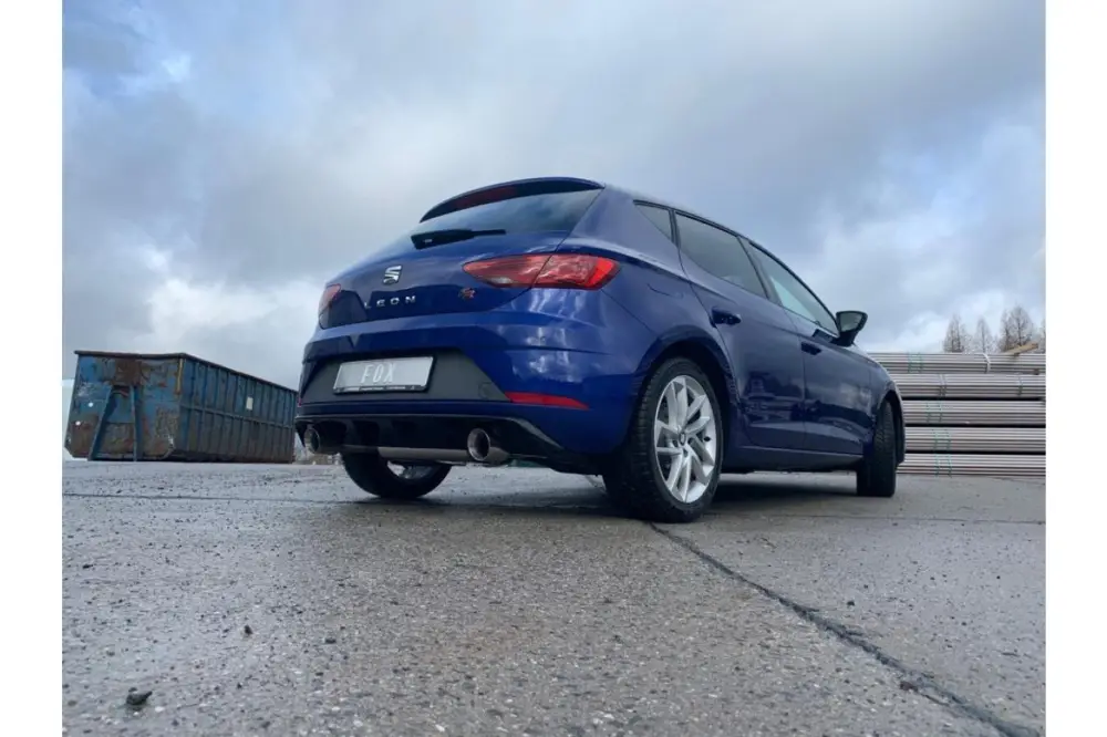 Highlight Fox Duplex Auspuff Sportauspuff Komplettanlage für Seat Leon 5F Starre Achse 1,5