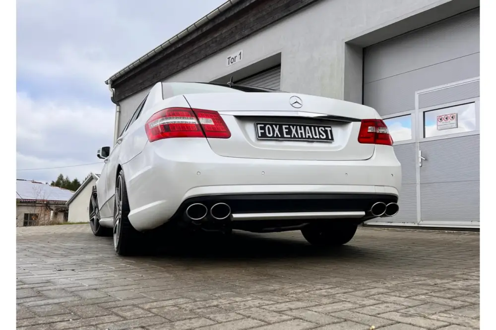 Billig Fox Duplex Auspuff Sportauspuff Komplettanlage für Mercedes E-Klasse 212
