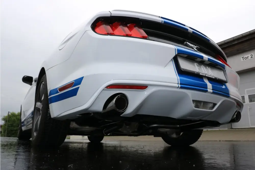 Fox Duplex Auspuff Sportauspuff Komplettanlage für Ford Mustang Coupe Cabrio 2.3 Schnäppchen