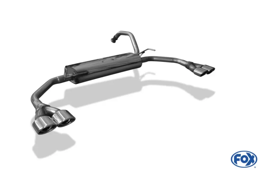 Echt Fox Duplex Auspuff Sportauspuff Endschalldämpfer für Citroen C1 Toyota Aygo 1,0l