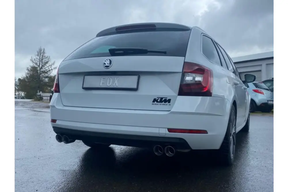 Jetzt Bestellen Fox Duplex Auspuff Sportauspuff Endschalldämpfer für Skoda Octavia 5E 2,0l 140kW