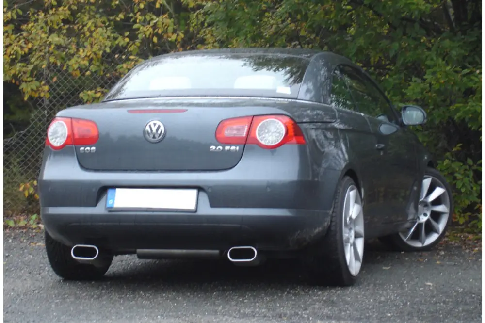 Sonderaktion Fox Duplex Auspuff Sportauspuff Endschalldämpfer für VW EOS 1F 2,0l TFSI 147/155