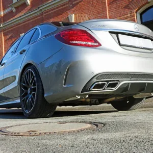 Fox Mercedes C-Klasse 205 AMG C63 S Endschalldämpfer rechts/links inkl. Abgasklappen - Endrohre sitzen in der originalen Stoßstange - Für Fahrzeuge mit originaler Performance Anlage Nur Für Kurze Zeit