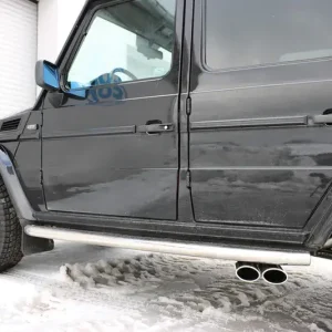 Rabatt Fox Mercedes G-Klasse G500 - 463 (mit Trittbrett) Endschalldämpfer Ausgang seitlich - 2x115x85 Typ 38 (2x nach links abgeschrägt)