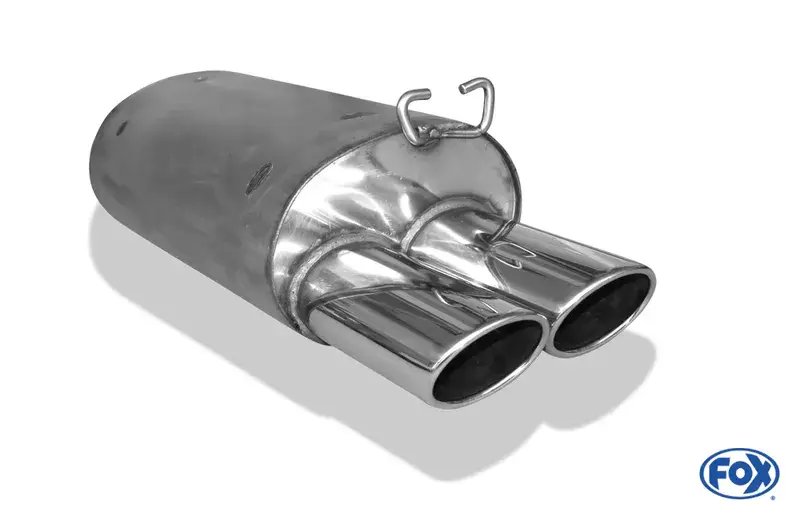 Fox Mercedes SL Typ R129 Endschalldämpfer Ø70mm - 2x115x85 Typ 44 - Nur für Modelle mit serienmäßiger Steckverbindung! (kein Flansch!) Abverkauf