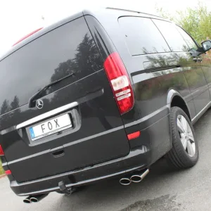Angebot Fox Mercedes Vito/ Viano - W639 Kompact Endschalldämpfer quer Ausgang rechts/links inkl. Verbindungsrohr - 2x115x85 Typ 32 rechts/links