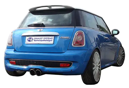 Fox Mini Cooper S R56 Endschalldämpfer Ausgang mittig - 2x90 Typ 16 Zertifiziert