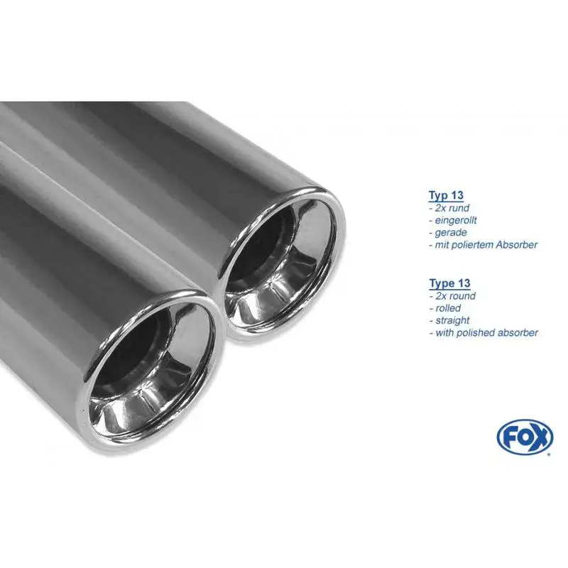 Fox Sportauspuffanlage Mitsubishi Colt Typ Z30/ CZ3 3-türer Endschalldämpfer quer Ausgang mittig MI011035-072 Beliebt