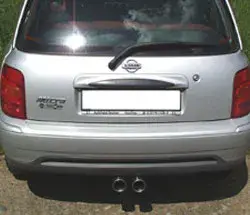Abverkauf Fox Nissan Micra K11 Endschalldämpfer Ausgang mittig- 2x76 Typ 13
