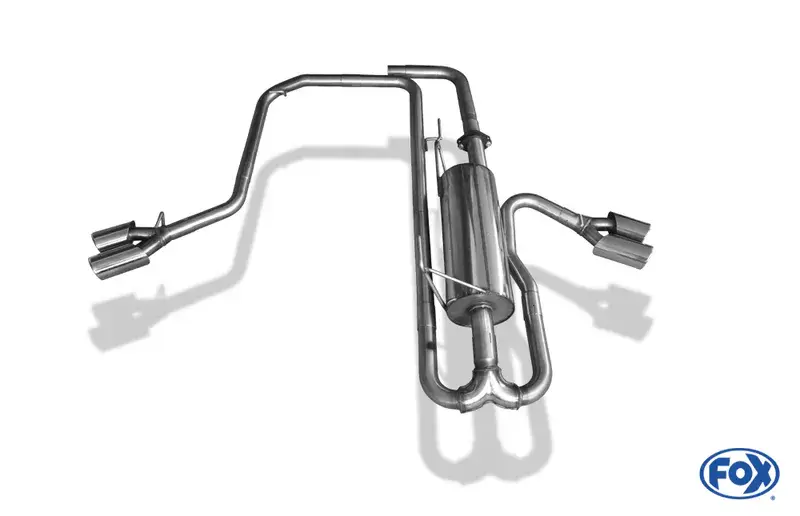 Fox Nissan Navara D40 - 2,5l dCi Endschalldämpfer Sidepipe, Ausgang rechts und links am Fahrzeug - 2x90 Typ 16 rechts/links Letzte Chance