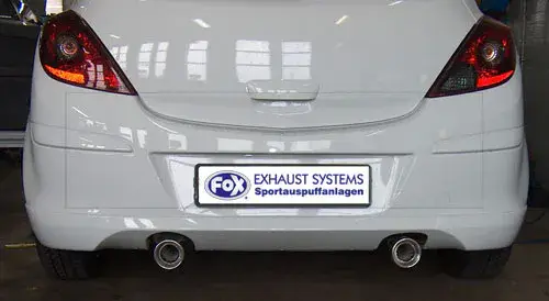 Neue Ware Fox Opel Corsa D - Sportheck und OPC Line Endschalldämpfer Ausgang rechts/links - 1x90 Typ 13 rechts/links