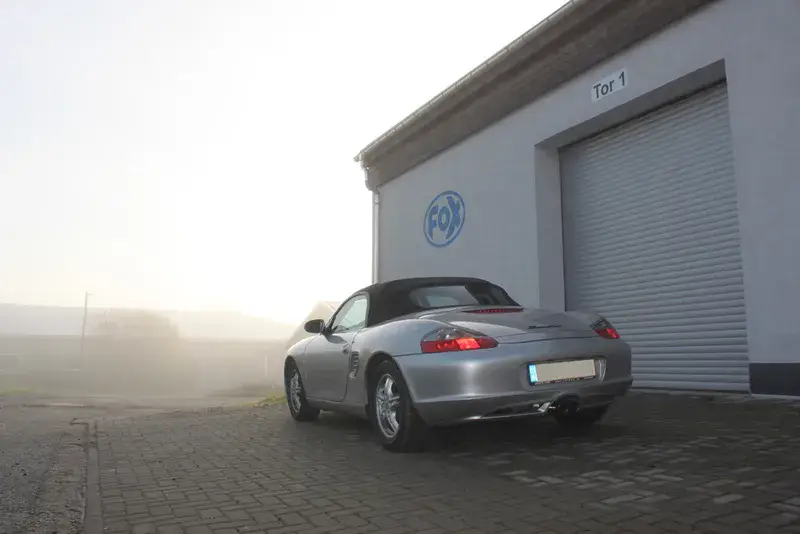 Sonderaktion Fox Porsche Boxster Typ 986 Endschalldämpfer Ausgang mittig - 2x80 Typ 25