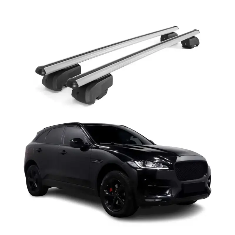 Preisreduziert Dachträger Gepäckträger für Jaguar F-Pace 2016-2025 ABE Aluminium Grau 2x