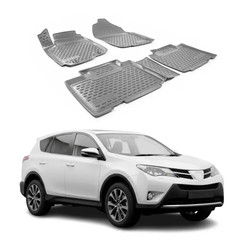 Neue Kollektion OMAC Gummimatten Fußmatten für Toyota RAV4 2013-2018 TPE Automatten Grau 4x