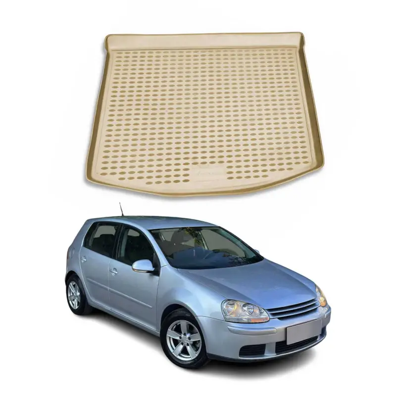 Kofferraummatte Kofferraumwanne für VW Golf 2003-2009 Schrägheck Gummi TPE Beige Bestseller
