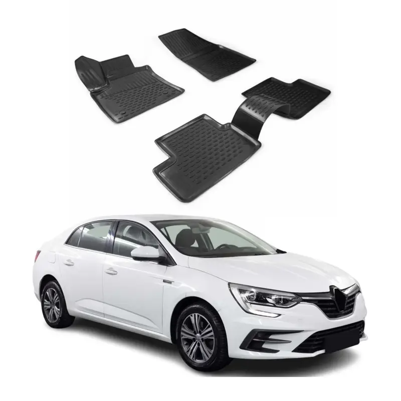 OMAC Gummimatten Fußmatten für Renault Megane 2016-2021 Limo TPE Schwarz 4x Top-Angebot