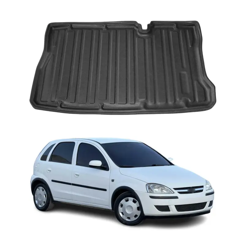 Zertifiziert Kofferraumwanne Laderaumwanne für Opel Corsa C 2000-2006 5tür Gummi TPE Schwarz
