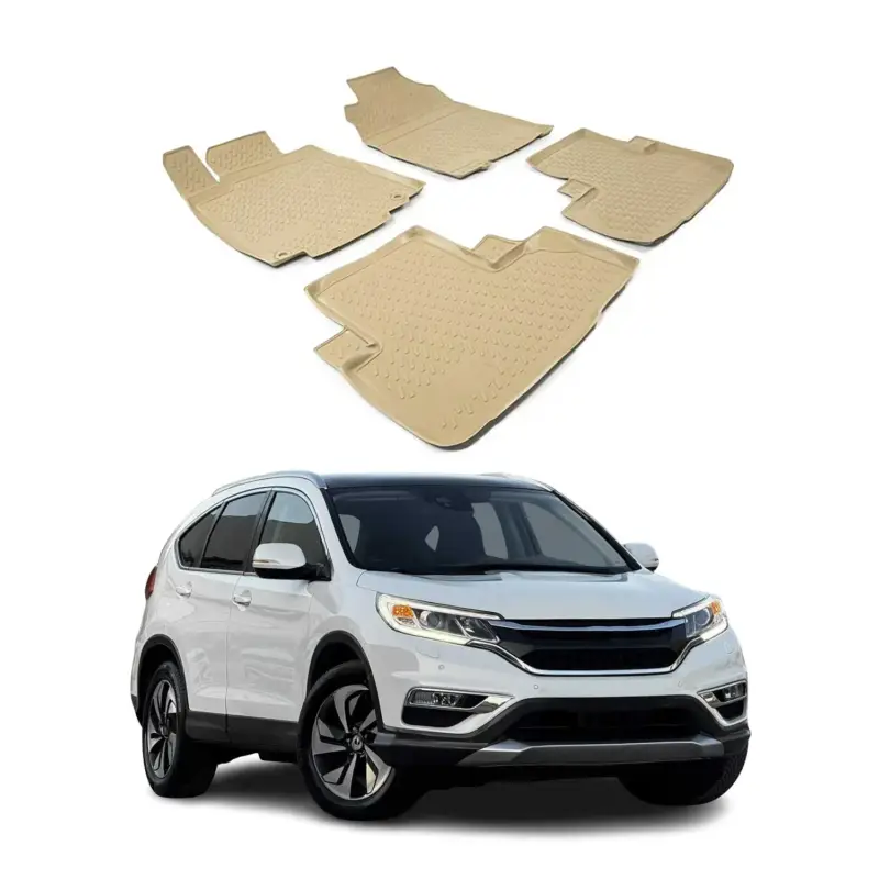 Aktuell OMAC Gummimatten Fußmatten für Honda CR-V 2012-2017 TPE Automatten Beige 4x