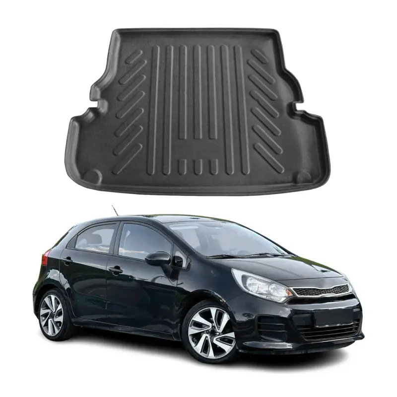 Günstig Kofferraumwanne Laderaumwanne für Kia Rio 2011-2017 Stufenheck Gummi TPE Schwarz