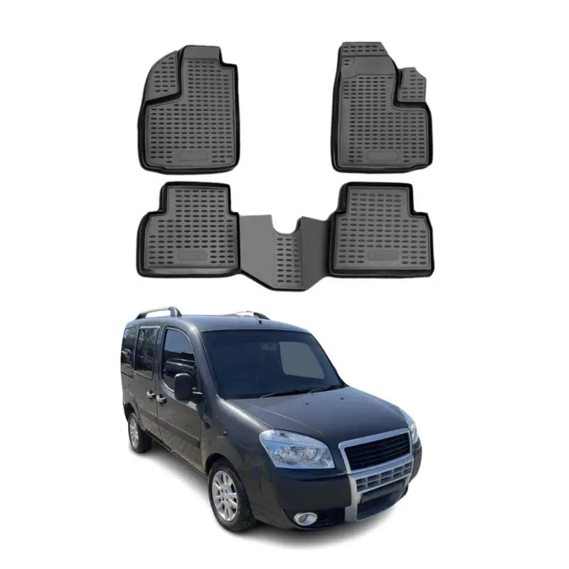 Mega-Angebot OMAC Gummimatten Fußmatten für Fiat Doblo 2000-2010 TPE Automatten Schwarz 4x