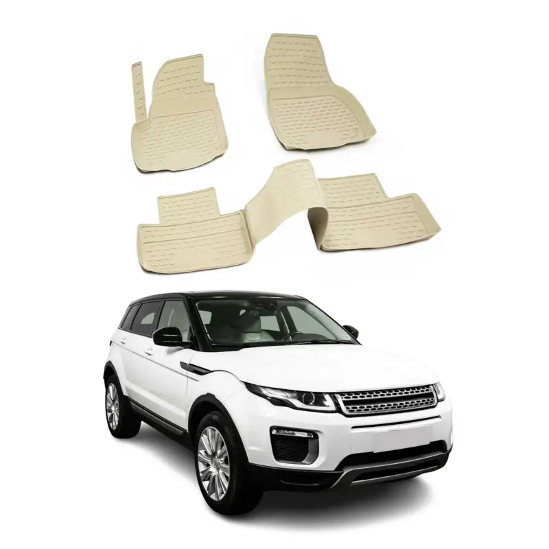 Nur Für Kurze Zeit OMAC Gummimatten Fußmatten für Range Rover Evoque 2011-2024 TPE Matten Beige 4x