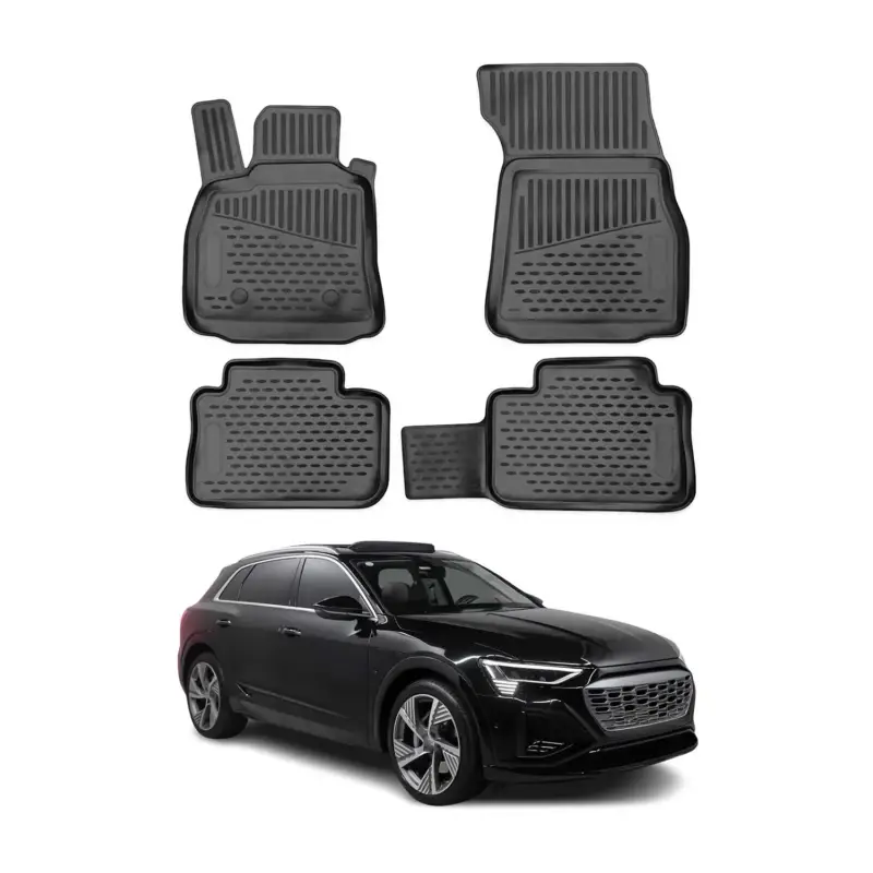 OMAC Gummimatten Fußmatten für Audi Q8 e-Tron 2018-2026 TPE Automatten Schwarz Sofort Bestellen