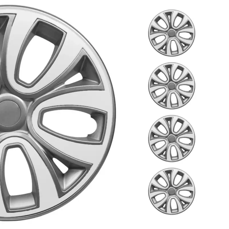 4x Radblenden Radkappen Radzierblenden für 15" Zoll Stahlfelgen Silber weiß Neu