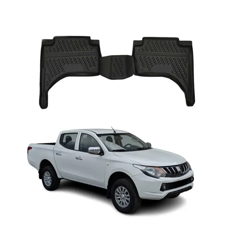 Schnäppchen OMAC Gummimatten Fußmatten für Mitsubishi L200 2014-2020 TPE Matten Schwarz 2x