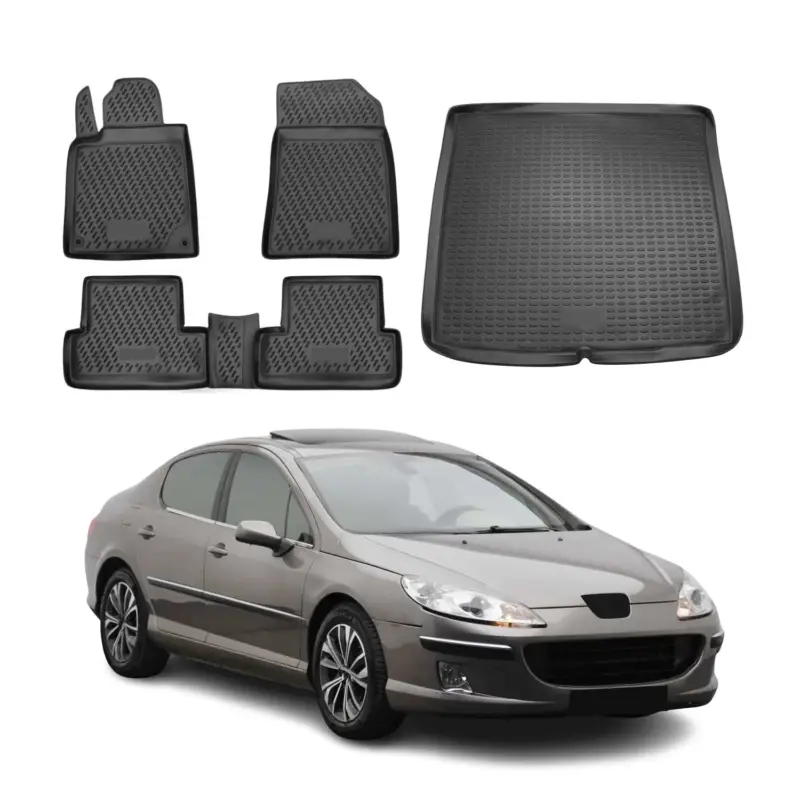 Highlight Fußmatten & Kofferraumwanne Set für Peugeot 407 2004-2011 Station Wagon TPE