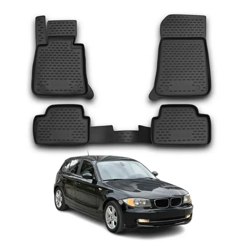 OMAC Gummimatten Fußmatten für BMW 1er E81 2004-2013 TPE Automatten Schwarz 4x Rabatt